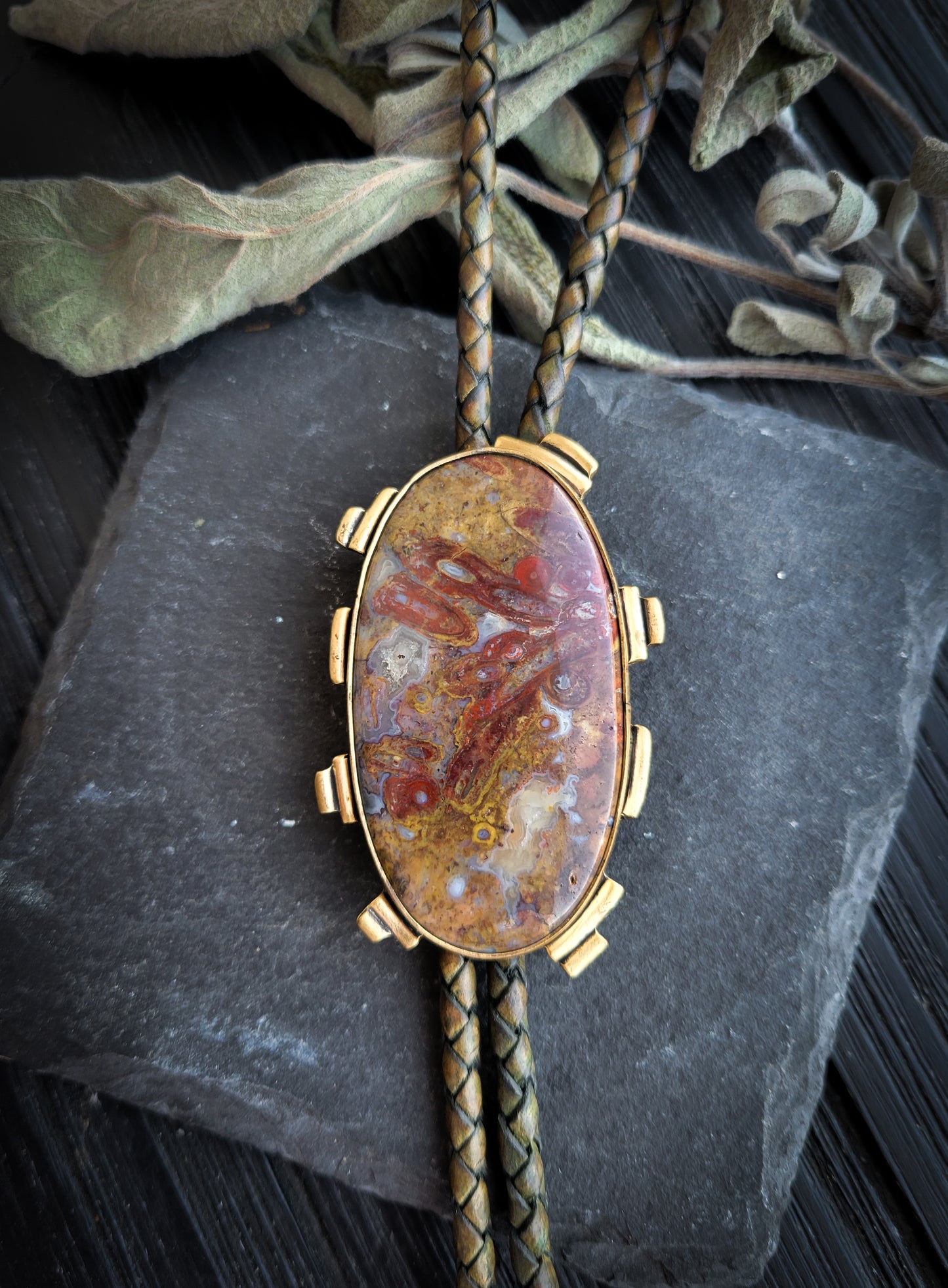 Crazy Lace Agate Bolo- Galactic