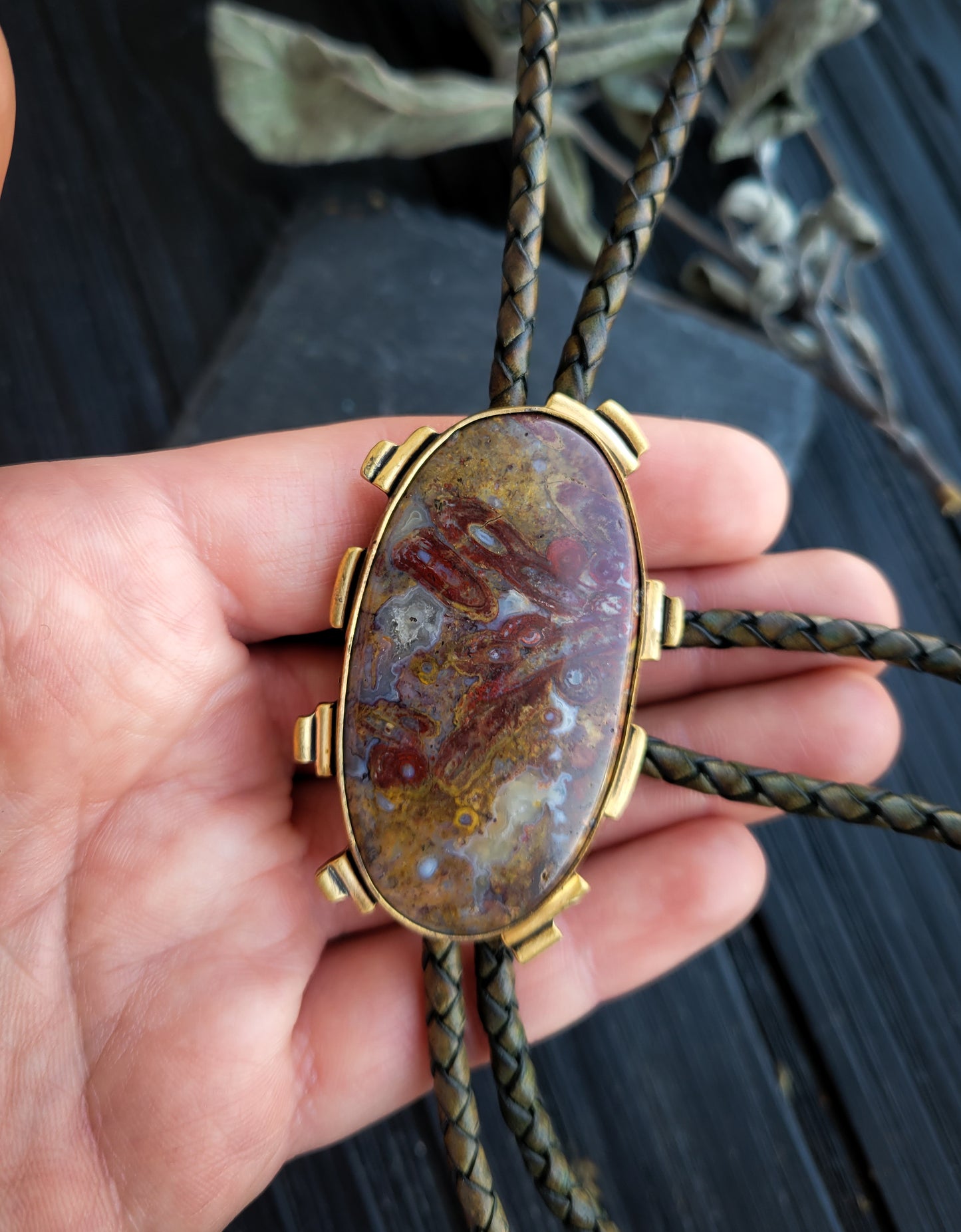 Crazy Lace Agate Bolo- Galactic
