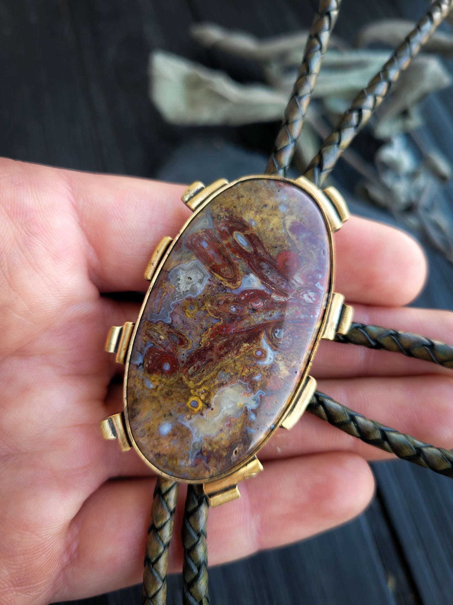 Crazy Lace Agate Bolo- Galactic
