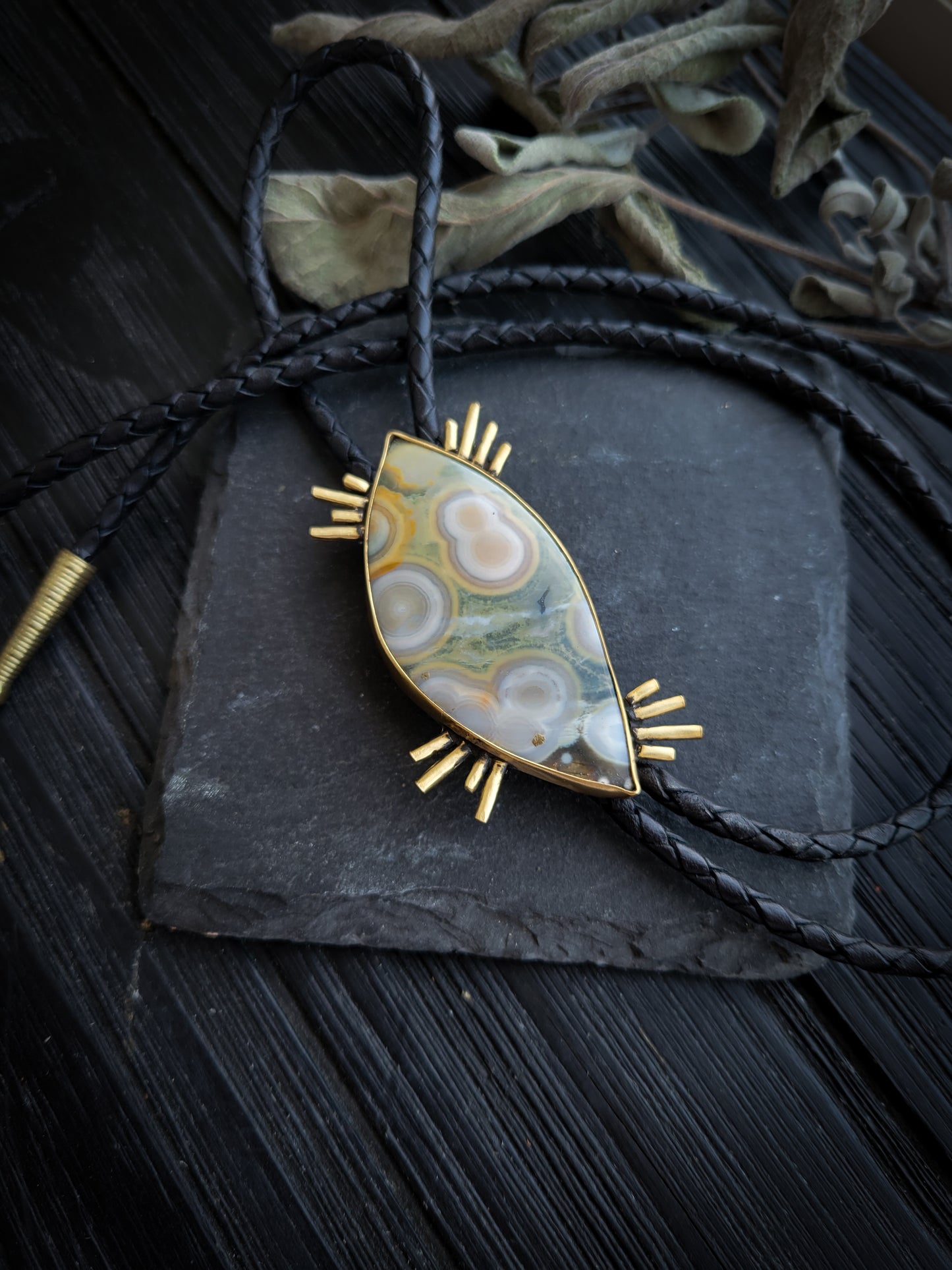 Crazy Lace Agate Bolo- Star