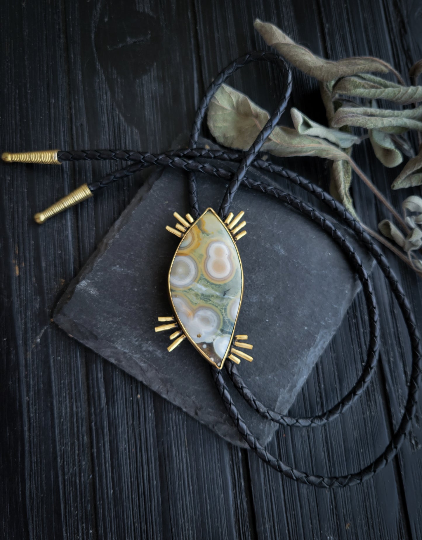 Crazy Lace Agate Bolo- Star