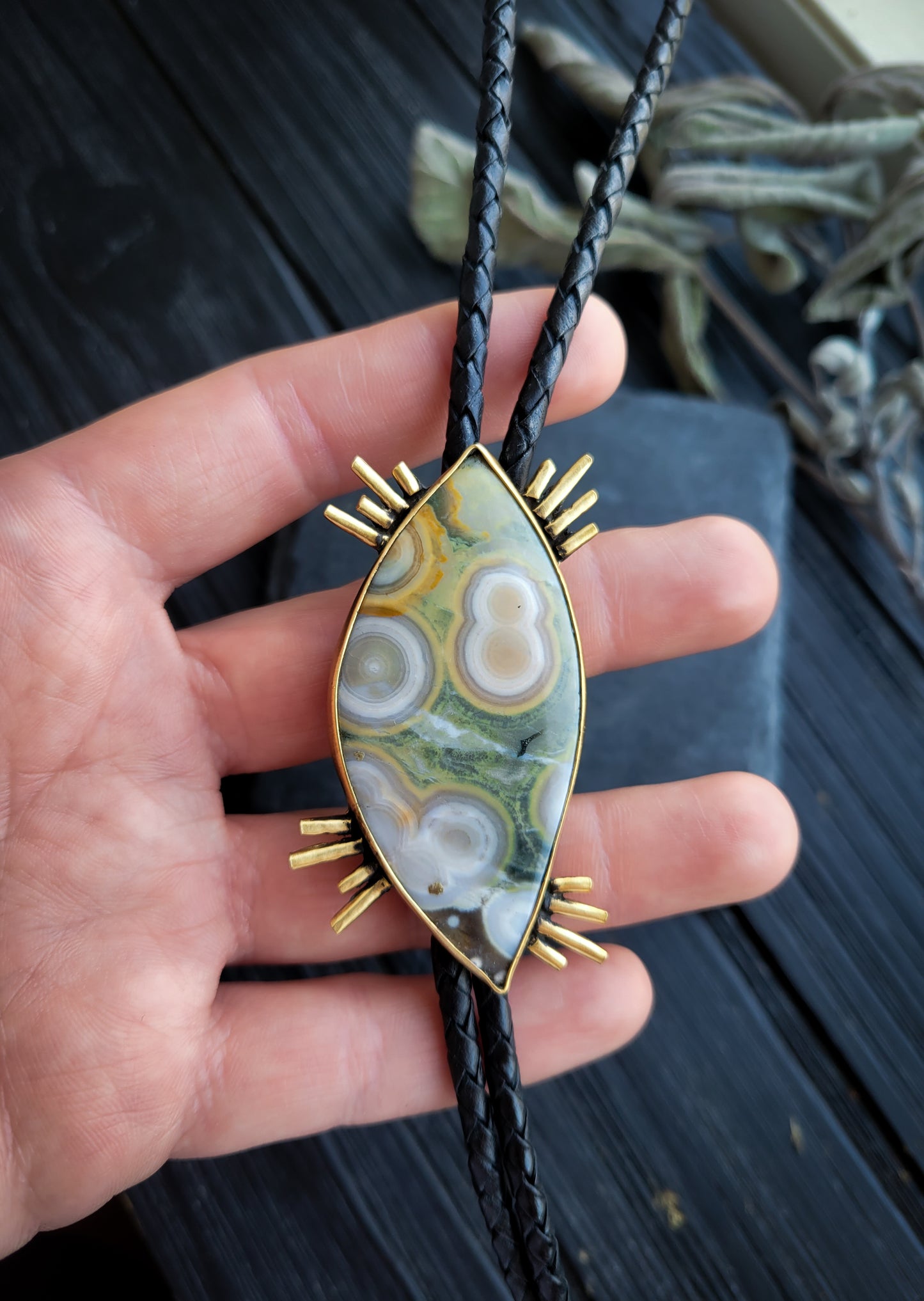 Crazy Lace Agate Bolo- Star