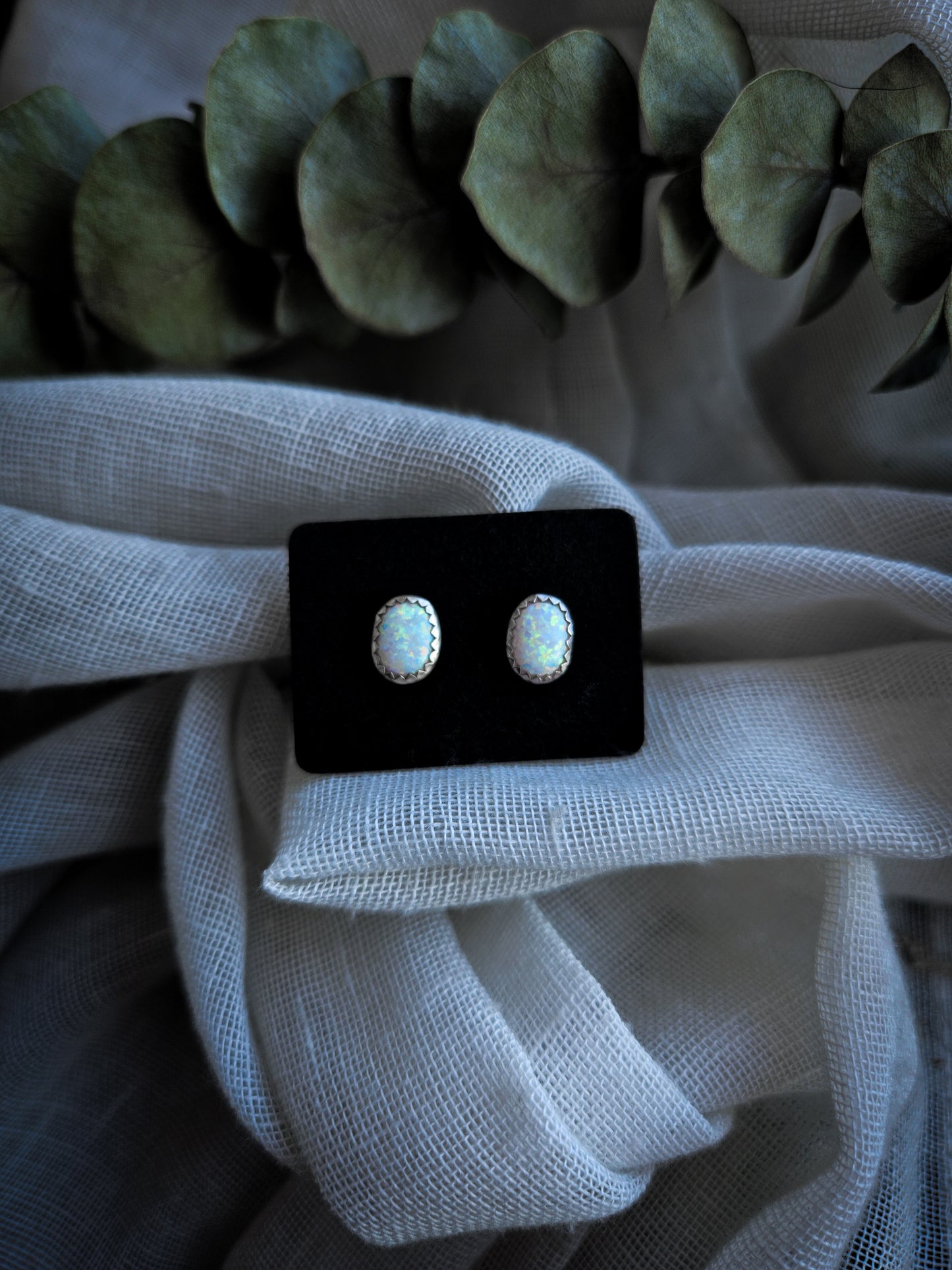 Sterling Silver + Synth Othal Studs