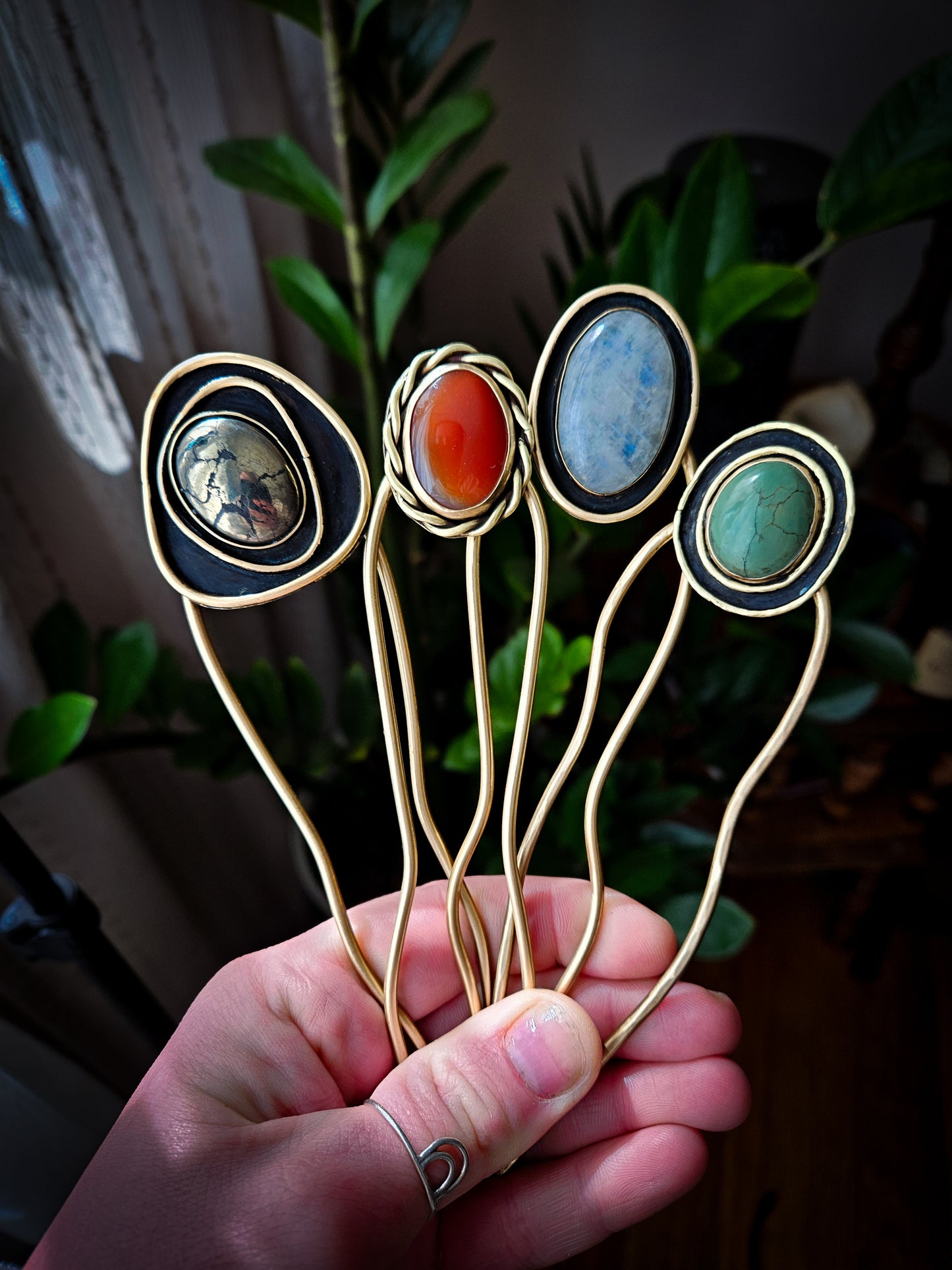 Gemstone Hair Forks
