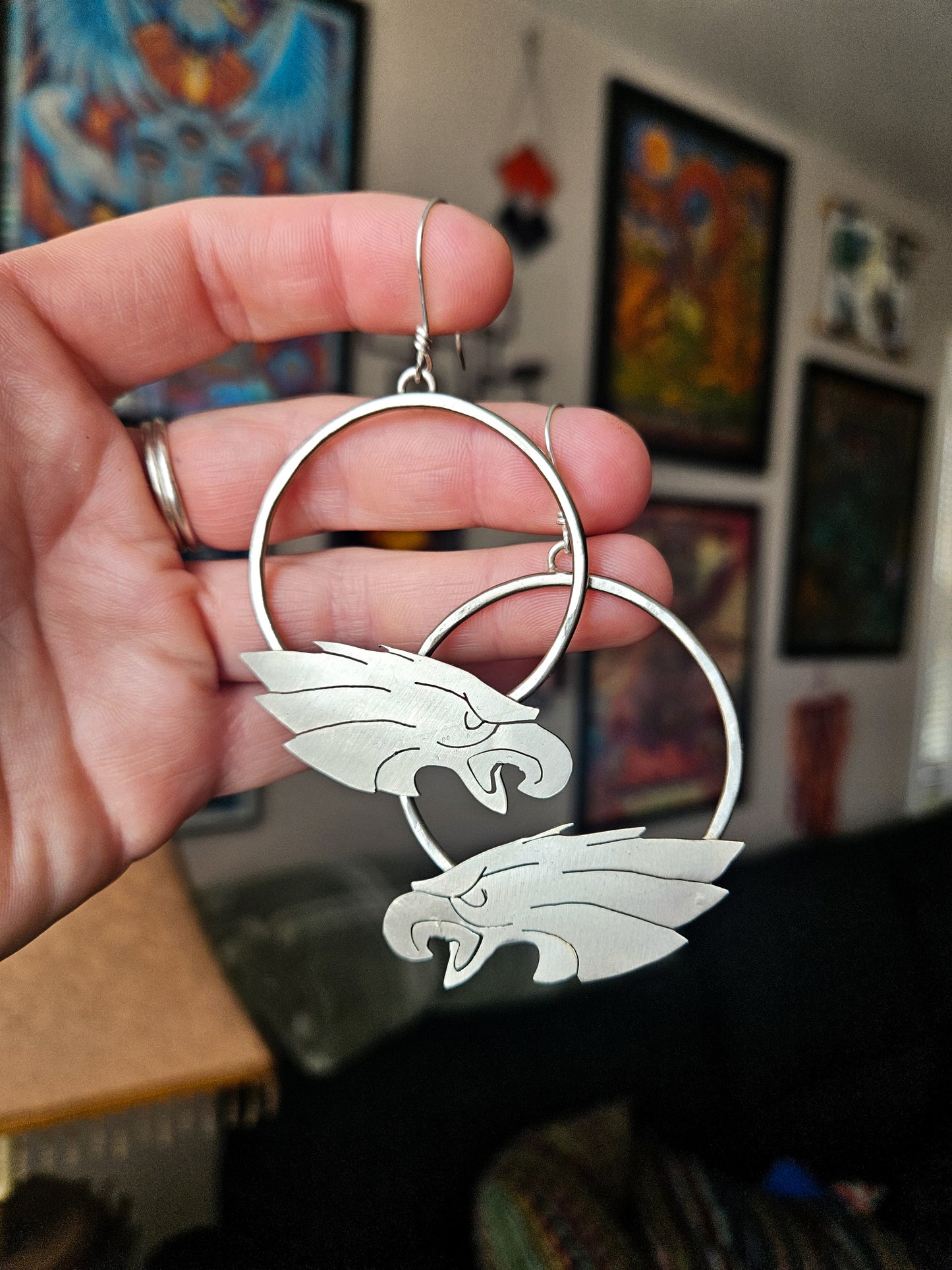 Hammered Birds Hoops