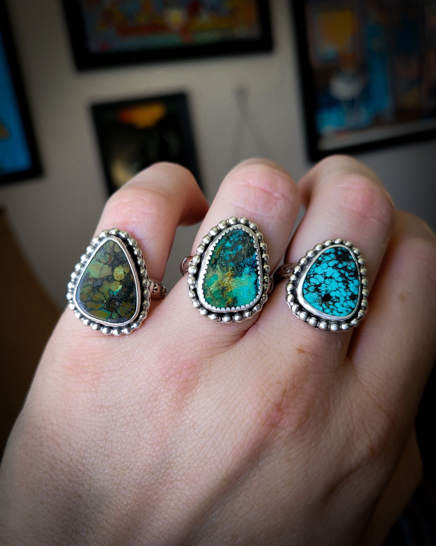 Studded Turquoise Rings
