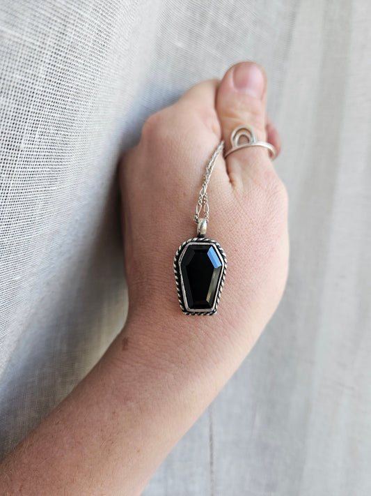 Onyx Coffin Necklace