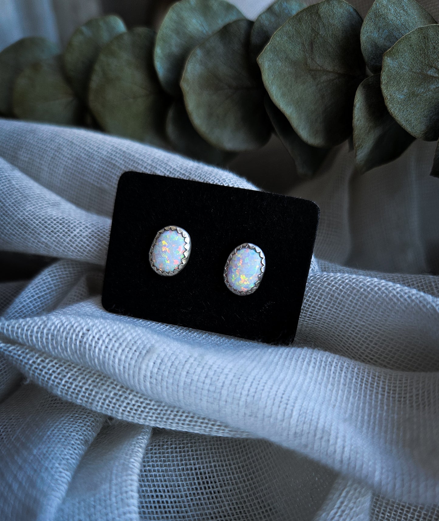 Sterling Silver + Synth Othal Studs