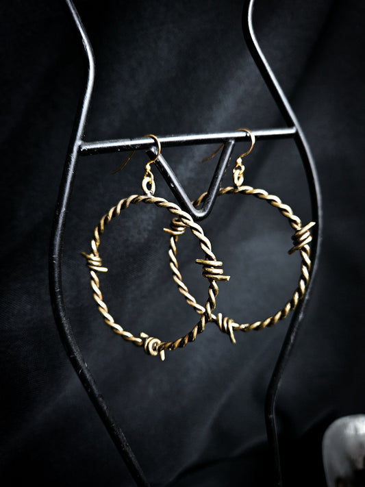 Bronze Barbed Hoops