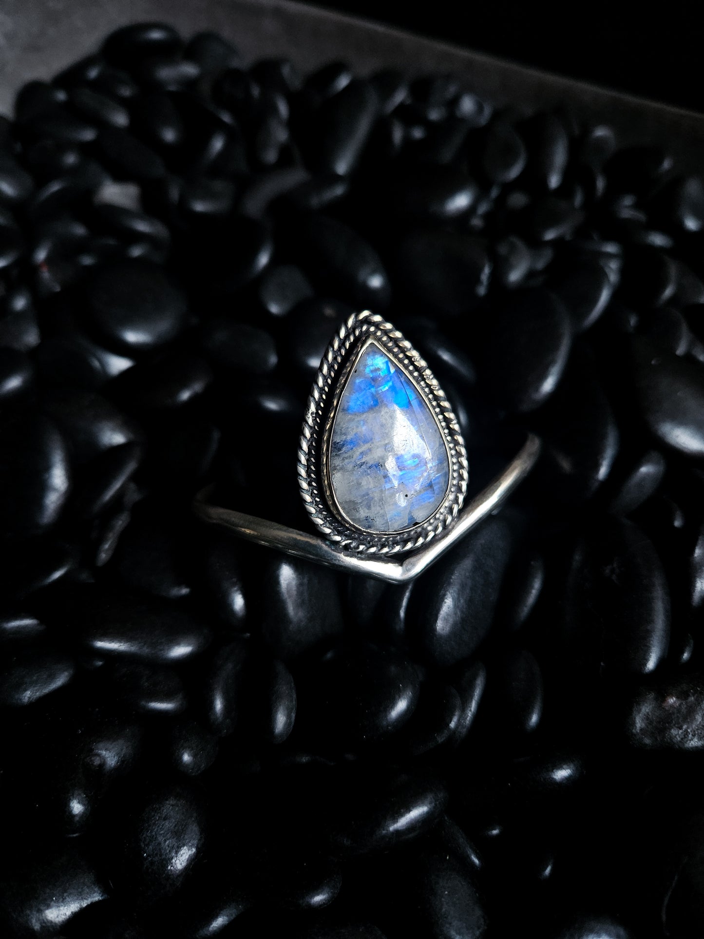 Moonstone Chevron Cuff