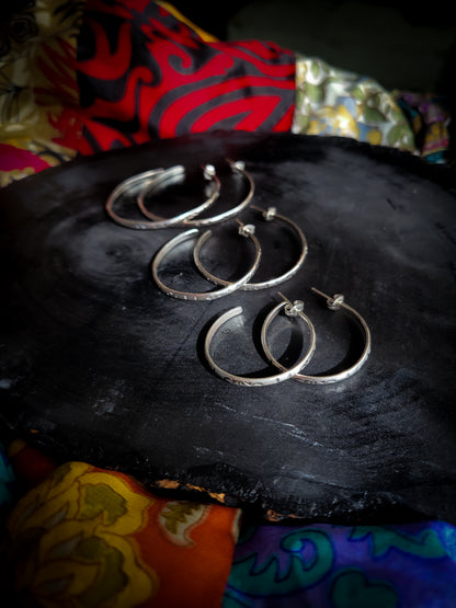 Stamped Sterling Hoops
